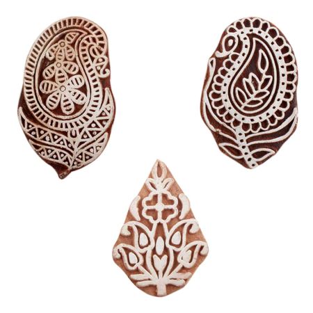 Set of 3 Piece New Mix Wooden Printing Blocks